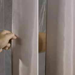 Schmaler Duschvorhang für Eck Dusche Badewanne Textil Polyester Gradient Taupe