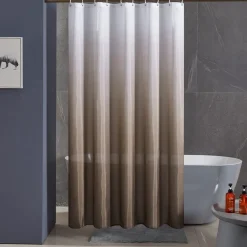 Schmaler Duschvorhang für Eck Dusche Badewanne Textil Polyester Gradient Taupe