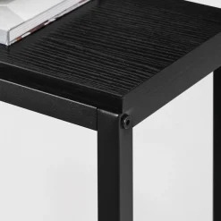 Schmaler Konsolentisch mit USB-Ladestation, 160 cm, Schwarz - Wohnzimmer Flur