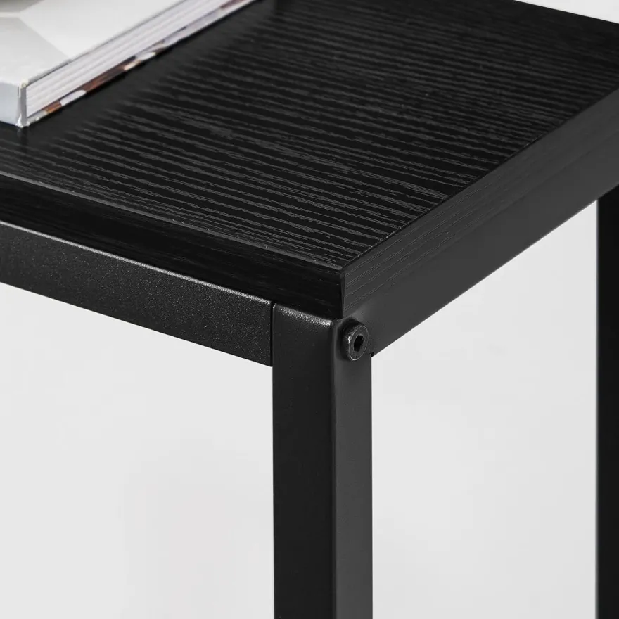 Schmaler Konsolentisch mit USB-Ladestation, 160 cm, Schwarz - Wohnzimmer Flur