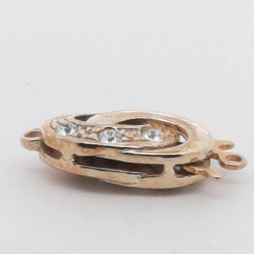 Schmuckschließe 9915 Schmuckverschluss Ketten-Armbandverschluss Oval Silber vergoldet