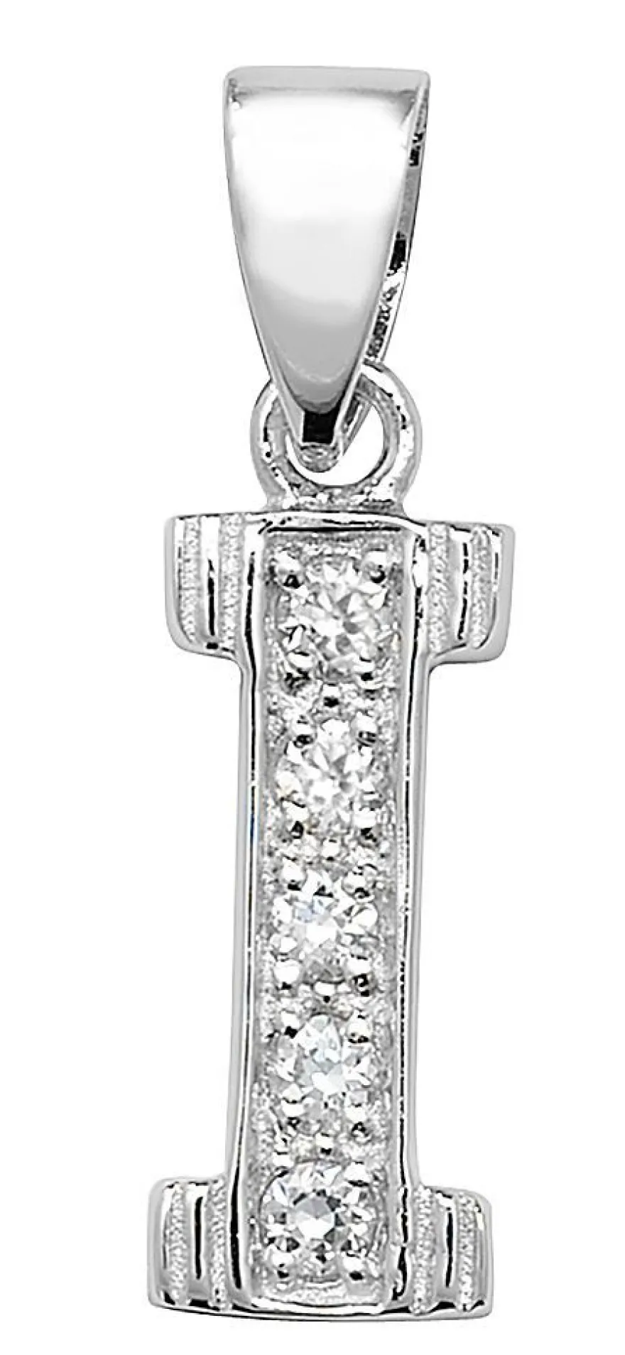 Schöner 925 Sterling Silber Buchstaben / Initiale Damen - Anhänger mit Zirkonia