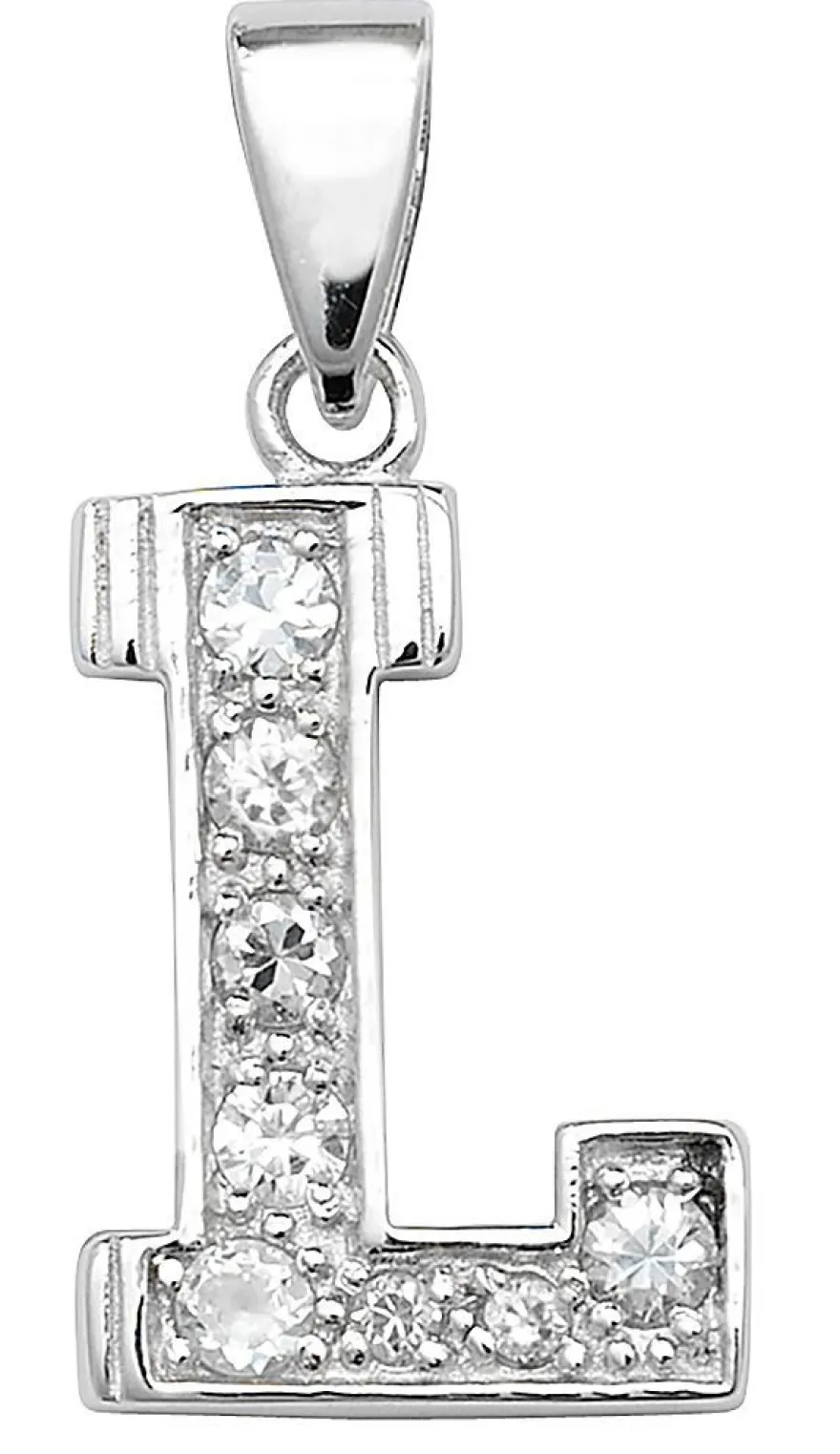 Schöner 925 Sterling Silber Buchstaben / Initiale Damen - Anhänger mit Zirkonia