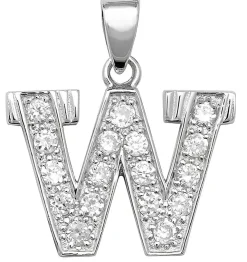 Schöner 925 Sterling Silber Buchstaben / Initiale Damen - Anhänger mit Zirkonia