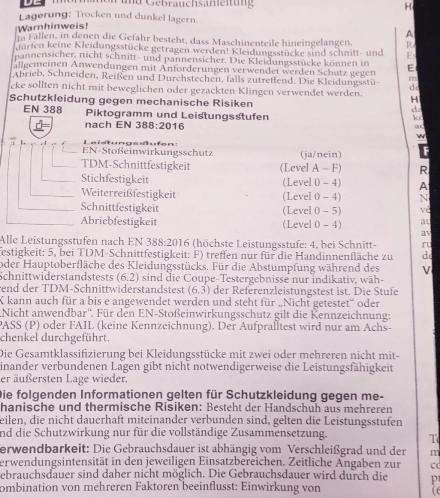 Schnittschutzhandschuhe Hexarmor NXT Food Service verschiedene Größen