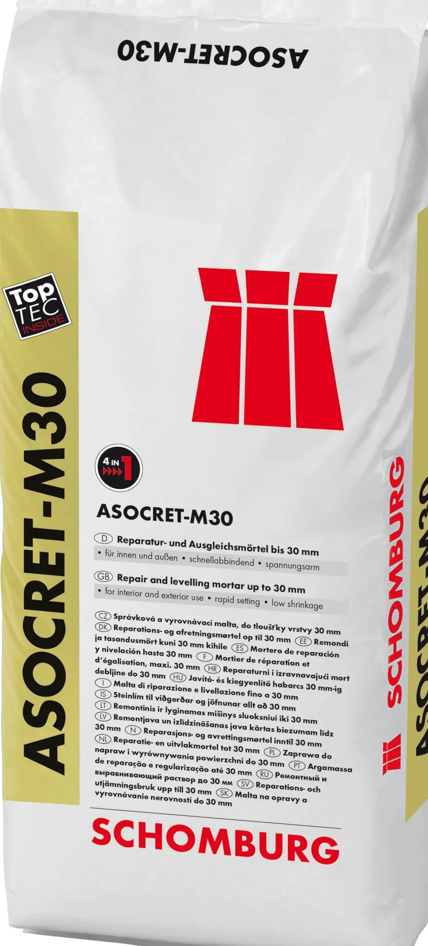 Schomburg Asocret-m30 6 kg Sockelputz, Dichtputz, Reparaturmörtel, Sperrputz