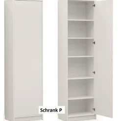 Schrankbett Wandbett Klappbett vertikal VB90/120/140 x 200 mit 2Schränken weiß sonoma