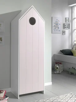 Schrank CASAMI 57,6x171,3x37 cm MDF Weiß und Pink