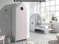 Schrank CASAMI 57,6x171,3x37 cm MDF Weiß und Pink