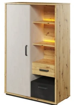 Schrank Qubic QB-05 Jugendzimmerschrank Kommode Hochschrank LED