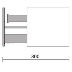 Schrank wandhängend BIBA 700 1 Metallschublade und versteckter Schublade BLUE FOG 697