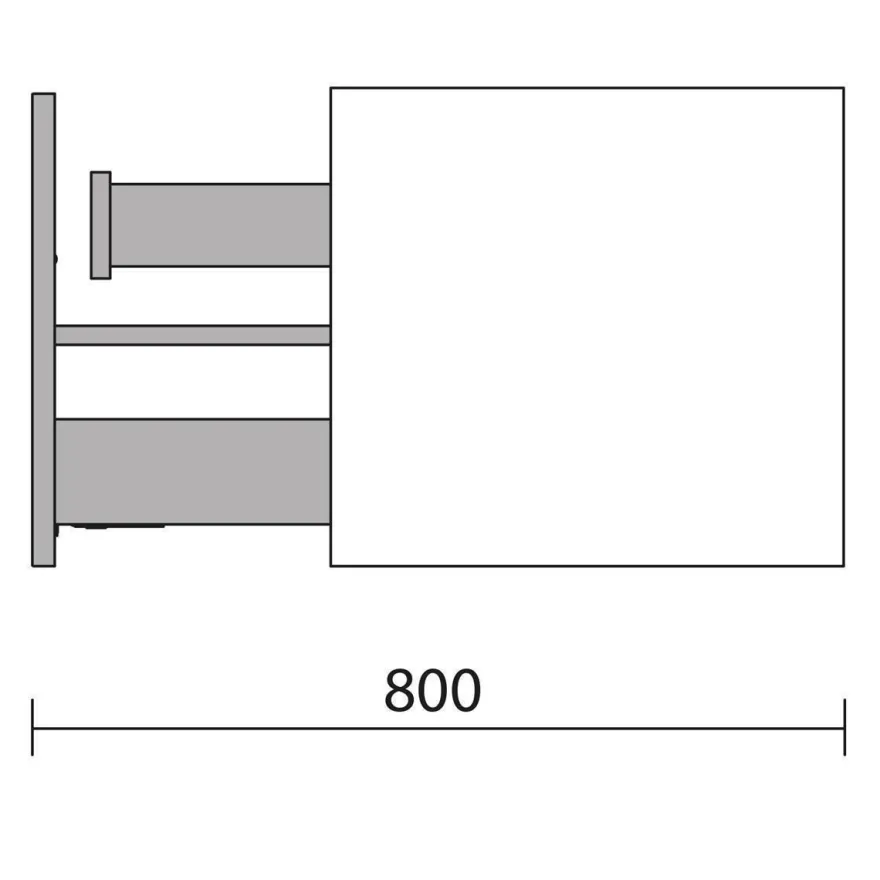 Schrank wandhängend BIBA 700 1 Metallschublade und versteckter Schublade BLUE FOG 697