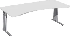 Schreibtisch Ergonomieform höhenverstellbar, C Fuß Blende optional, 2000x1000x680