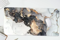 Schreibtischunterlage - Marmor - Roségold - Schwarz - Weiß - 80x40 cm - Mauspad