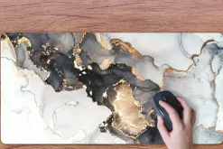 Schreibtischunterlage - Marmor - Roségold - Schwarz - Weiß - 80x40 cm - Mauspad
