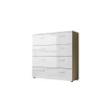 Schubladen Kommode Sideboard Highboard Anrichte Schrank MALAGA 3 weiß Hochglanz