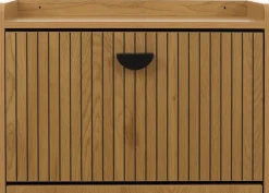 Schuhschrank HWC-O39, Schuhkipper Schuhregal 4 Klappen, MDF Melamin 148x50x24cm