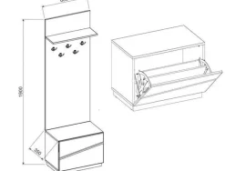 Schuhschrank mit Kleiderpaneel Schuhkipper Futura FU-23