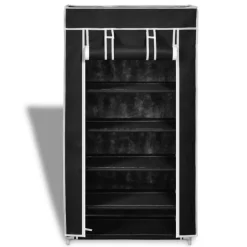 Schuhschrank Schuhregal Schuhablage 5 Schicht 58 x 28 x 106 cm Schwarz