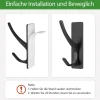 Schwarze Klebehaken Ultra Stark 6kg - 4 Stück, Rostfrei Metall Bügel Haken