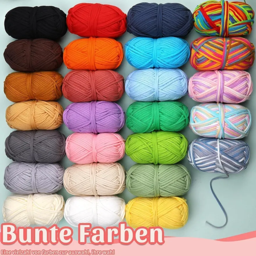 Schwarzes Häkel- und Strickgarn für Anfänger, gut sichtbare
