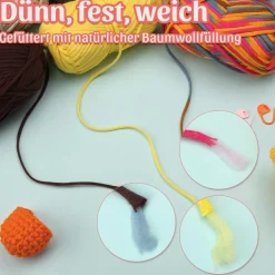 Schwarzes Häkel- und Strickgarn für Anfänger, gut sichtbare