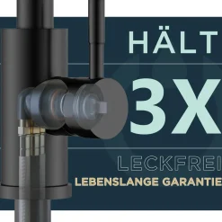 Schwarz Küchenarmatur mit Herausziehbarer Brause - 360° Schwenkbar