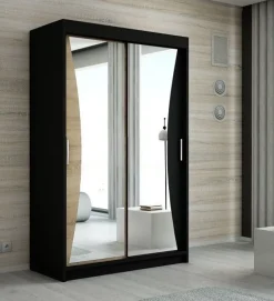 Schwebetürenschrank, 2-türig Schrank mit Spiegel- NIKO 120 cm