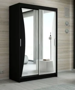 Schwebetürenschrank, 2-türig Schrank mit Spiegel- NIKO 120 cm