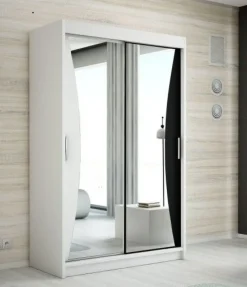 Schwebetürenschrank, 2-türig Schrank mit Spiegel- NIKO 120 cm