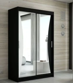 Schwebetürenschrank, 2-türig Schrank mit Spiegel- NIKO 120 cm