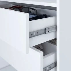 Schwebetürenschrank, 3-türig Schrank 200 cm mit 4 Schubladen, und Spiegel- Viluno 4