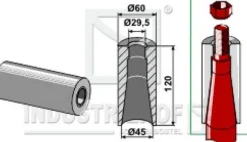 Schwerlastzinken L 820 mm Gewinde M28X1.5 Profil - Rund Ø 50 mm