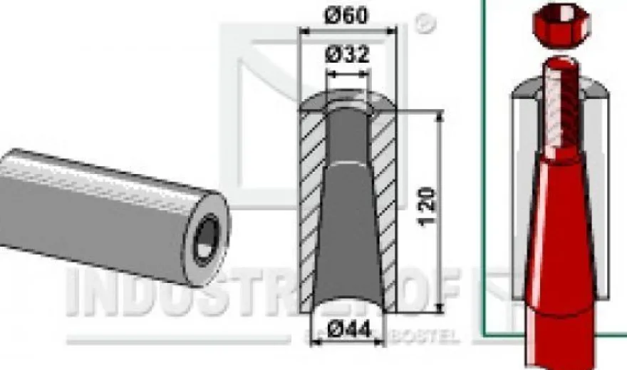 Schwerlastzinken L 820 mm Gewinde M28X1.5 Profil - Rund Ø 50 mm