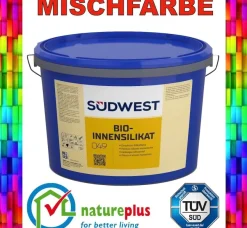 Südwest Bio Innen-Silikat Mischfarbe - Silikatfarbe Wandfarbe Schimmelschutz