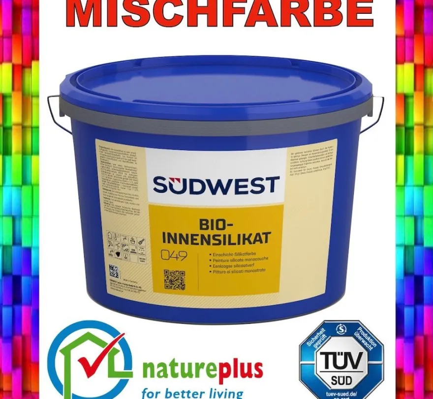 Südwest Bio Innen-Silikat Mischfarbe - Silikatfarbe Wandfarbe Schimmelschutz