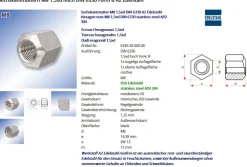 Sechskantmutter M8 1,5xd DIN 6330 | A2 Edelstahl | Hexagon Nuts | Stainless Steel 304