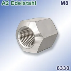 Sechskantmutter M8 1,5xd DIN 6330 | A2 Edelstahl | Hexagon Nuts | Stainless Steel 304