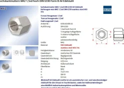Sechskantmutter M42 1,5xd DIN 6330 A4 Edelstahl | Hexagon Nuts | Stainless Steel 316