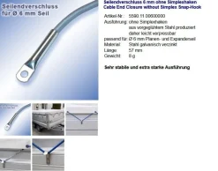 Seilendverschluss mit Simplexhaken oder ohne Simplex-Haken