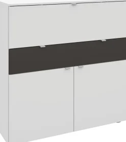Sekretär Computertisch Büro Schrank Schreibtisch Weiß Matt Hochglanz