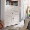 Sekretär Wohnzimmerschrank 108x152 Kiefer Weiß
