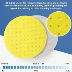 Selead Schleifpapier 225mm Klett, 25 Stk, Korn 120, Rund, Perforiert