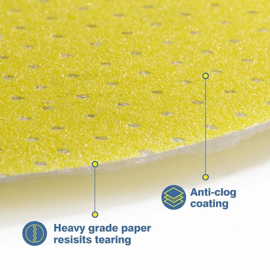Selead Schleifpapier 225mm Klett, 25 Stk, Korn 120, Rund, Perforiert