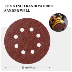 Selead 120tlg Schleifpapier 125mm Klett 8-Loch Schleifscheiben Mix Körnung
