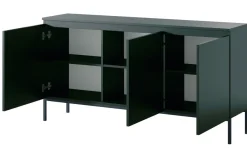 Selsey Bemmi - dreitrige Kommode, Dunkelgrn mit Metallbeinen, 150 cm