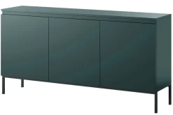 Selsey Bemmi - dreitrige Kommode, Dunkelgrn mit Metallbeinen, 150 cm