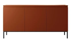 Selsey Bemmi - 3-trige Kommode, Ziegelrot mit Metallbeinen, 150 cm