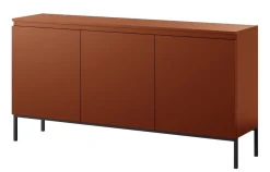 Selsey Bemmi - 3-trige Kommode, Ziegelrot mit Metallbeinen, 150 cm