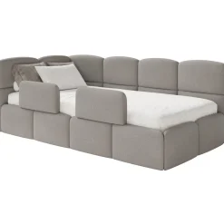 Selsey Cloudy - Kinderbett 120x200, Kopfteil links, Matratze & Bettkasten, Chenille H